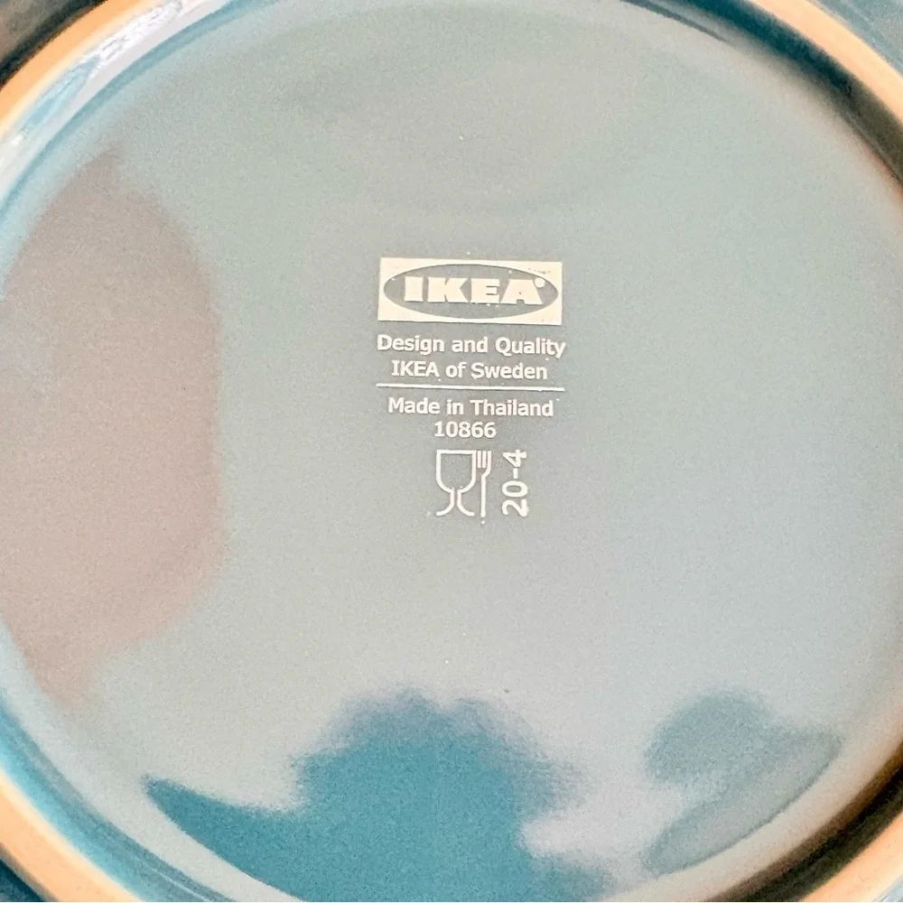 Past Season IKEA Blue Turquoise Teal Appetizer Small 6 Plate Set